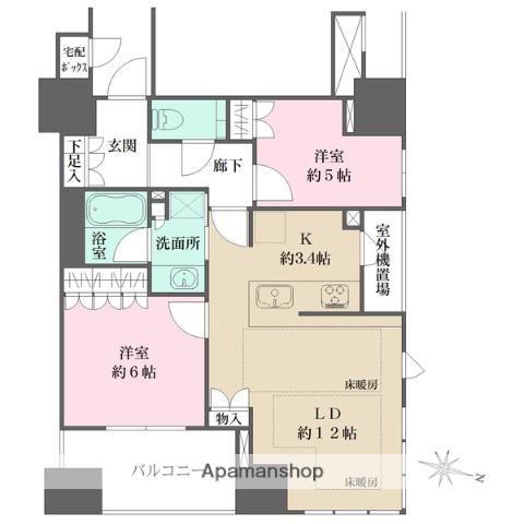 ザ・パークハウス大阪梅田タワー(2LDK/11階)の間取り写真