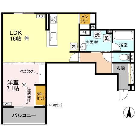 D-RESIDENCE中桜塚(1LDK/2階)の間取り写真