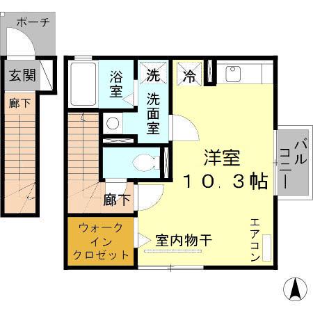 すみれハウス(ワンルーム/2階)の間取り写真