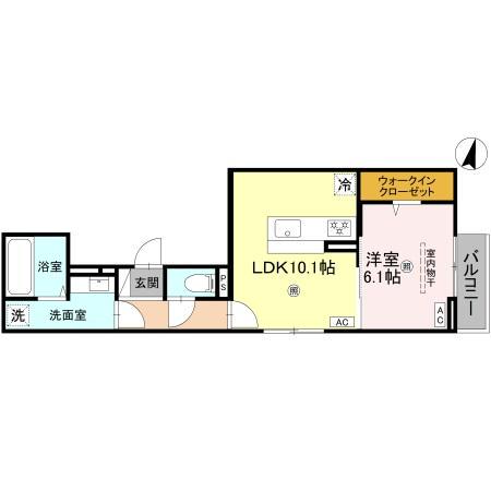 METEOR GRAND(1LDK/3階)の間取り写真