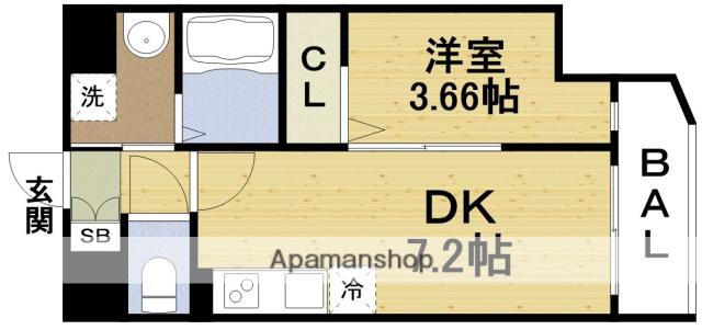 ART EBIE(1DK/9階)の間取り写真