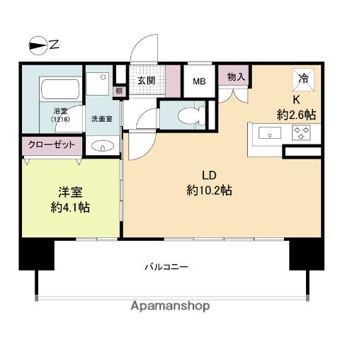 ソルレヴェンテ新梅田(1LDK/3階)の間取り写真