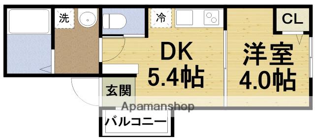 サンエイハイツ玉川(1DK/2階)の間取り写真