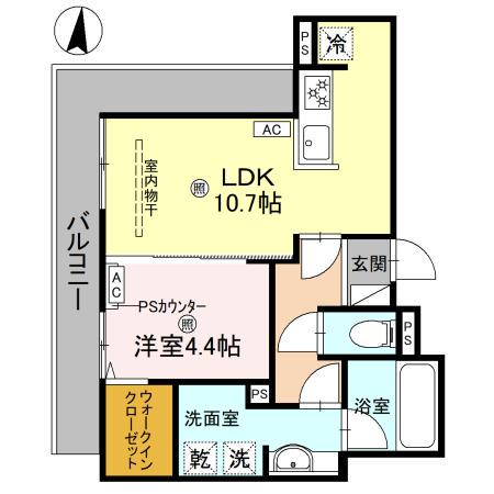 D-RESIDENCE蛍池西町(1LDK/2階)の間取り写真