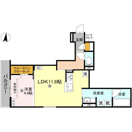 D-RESIDENCE蛍池西町(1LDK/3階)の間取り写真