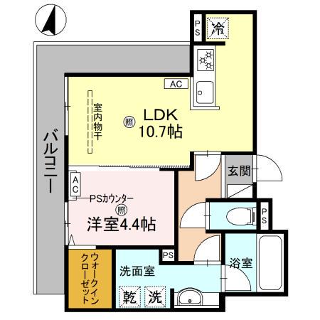 D-RESIDENCE蛍池西町(1LDK/3階)の間取り写真