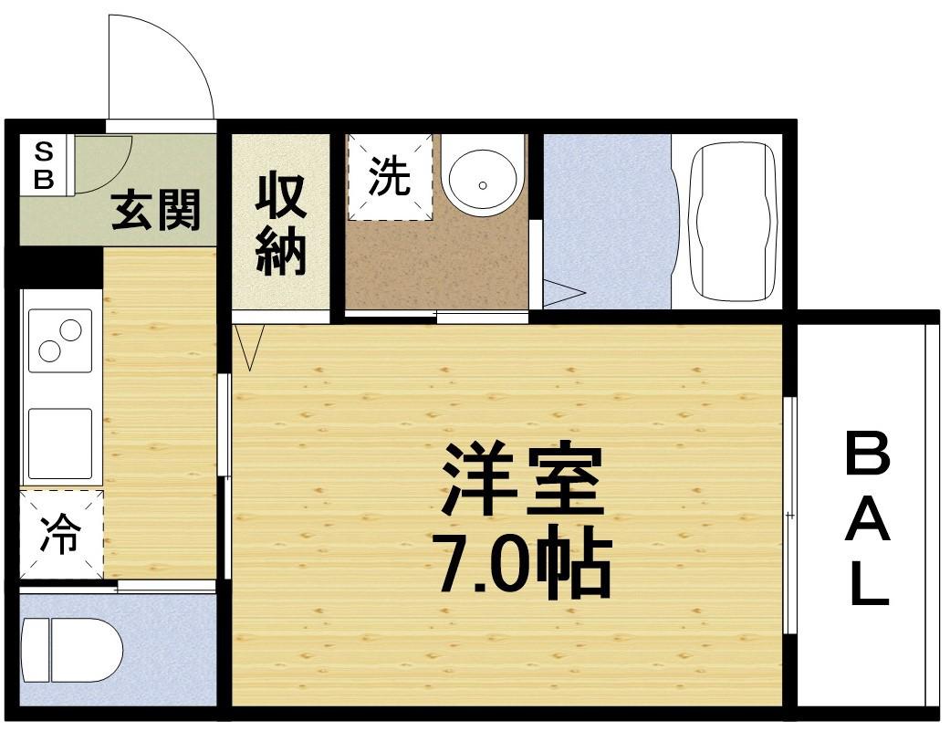 KTIレジデンス加島6(1K/2階)の間取り写真