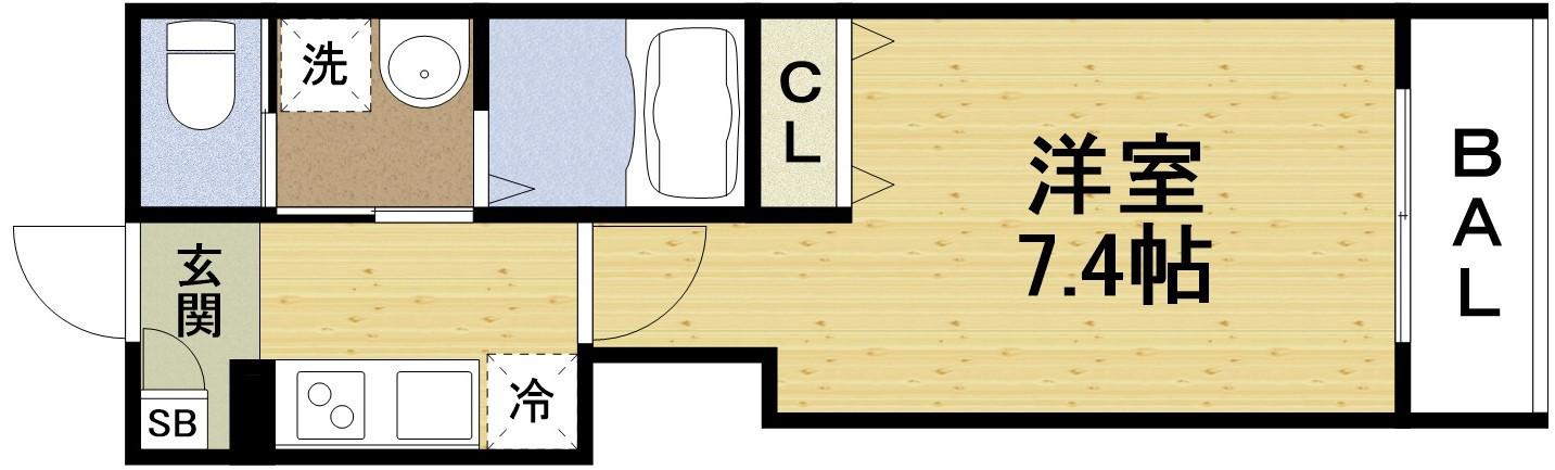 KTIレジデンス加島6(1K/1階)の間取り写真