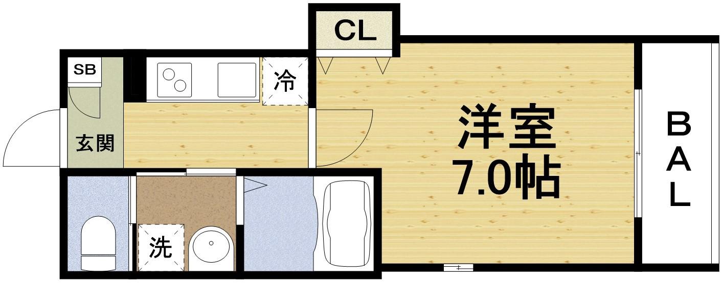 KTIレジデンス加島6(1K/2階)の間取り写真