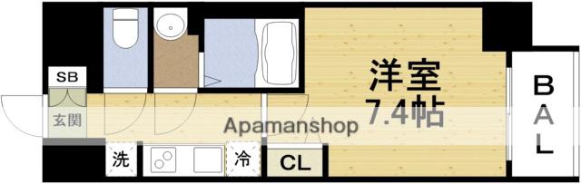 ファーストフィオーレ尼崎グランウエスト(1K/8階)の間取り写真