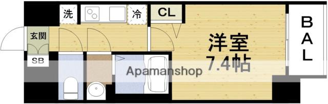 ファーストフィオーレ尼崎グランウエスト(1K/15階)の間取り写真
