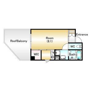 ユニッソン朝潮橋(1K/2階)の間取り写真