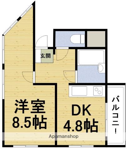 コーポ吉積(1DK/4階)の間取り写真
