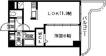 メゾン・フロールIMAKUBO(1LDK/5階)の間取り写真