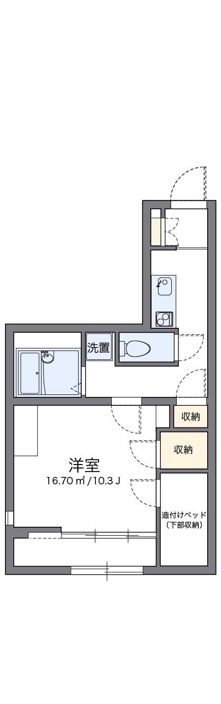 レオパレス千成Ⅱ(1K/2階)の間取り写真