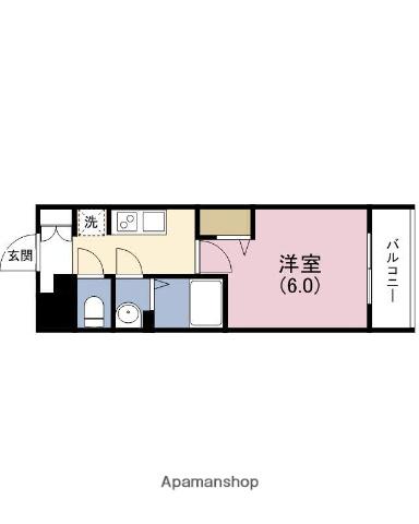 ファステート大阪上本町ソーレ(1K/3階)の間取り写真