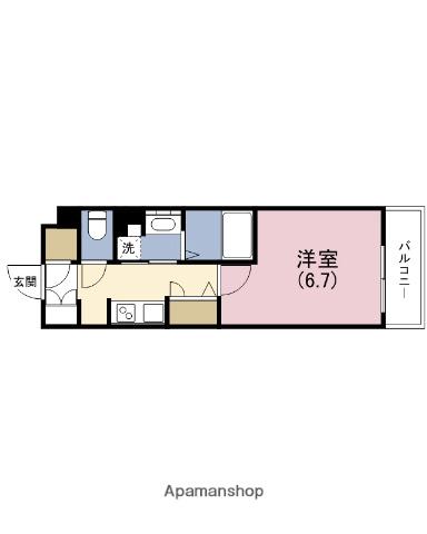 ネベル大阪上本町(1K/6階)の間取り写真