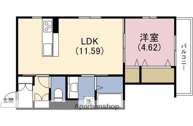 ル・ソレイユ寺田町Ⅱ(1LDK/1階)の間取り写真