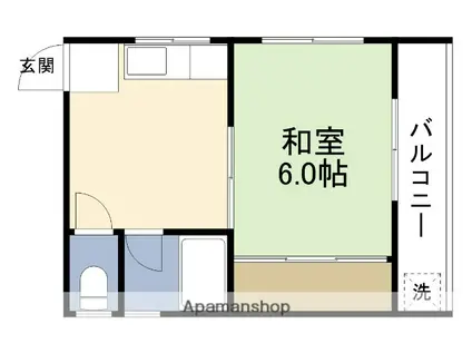 清水谷喜多ビル(1K/3階)の間取り写真
