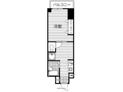 YKマンション(1DK/6階)の間取り写真