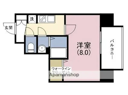 ララプレイス天王寺シエロ(1K/13階)の間取り写真