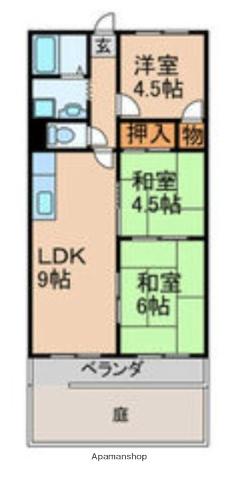 メゾン高井田(3LDK/1階)の間取り写真