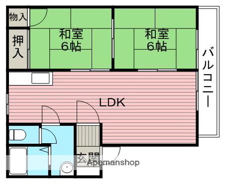 TRメゾン永楽荘(2LDK/2階)の間取り写真