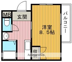 ケセミイケダ(1K/3階)の間取り写真