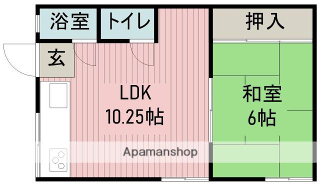 ふじ荘(1LDK/2階)の間取り写真