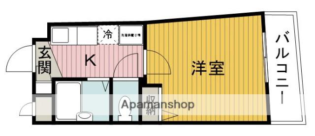 豊島ビルディング(ワンルーム/3階)の間取り写真
