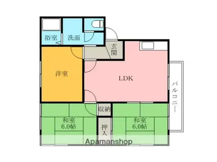 メゾンイワタ(3LDK/1階)の間取り写真