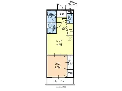 コリーヌ池上(1LDK/2階)の間取り写真