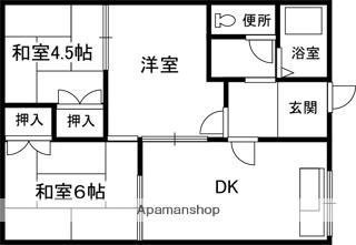 レインボー松本A棟・B(3DK/1階)の間取り写真