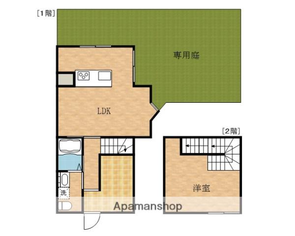 サンライズマンション岸和田上野町(1LDK/1階)の間取り写真