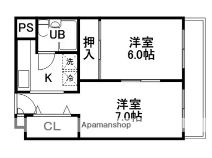 リビスタ千里(1DK/6階)の間取り写真