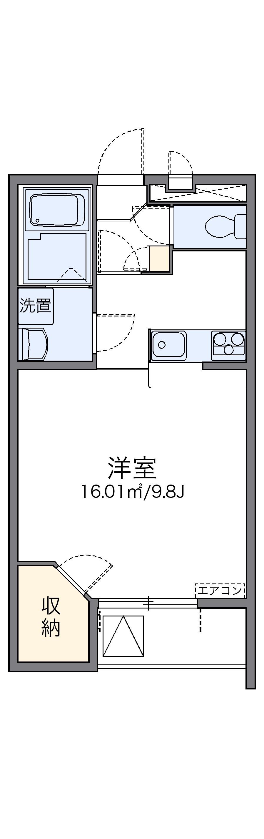 レオパレス天上野2(1K/3階)の間取り写真