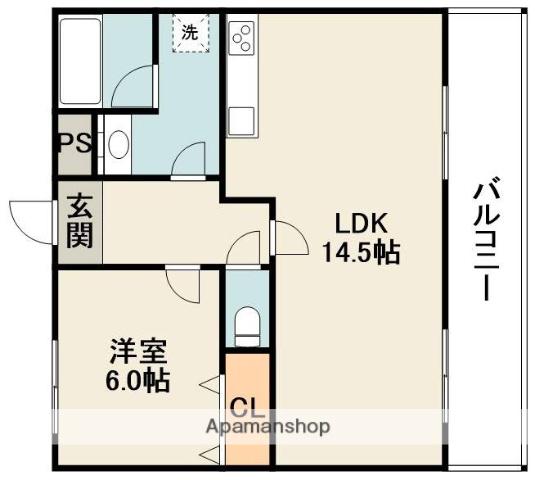 パークサイド山田(1LDK/4階)の間取り写真