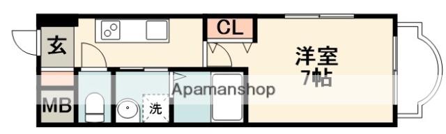 COA外院(1K/5階)の間取り写真