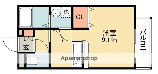 ゴールドヒル瀬川(1K/3階)の間取り写真