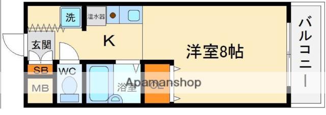 FORESTHILLⅠ(1K/4階)の間取り写真