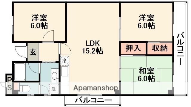 ハイツテラダ2号館(2LDK/2階)の間取り写真