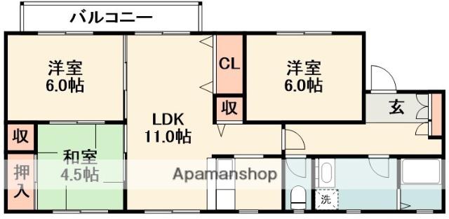 TメゾンクレールⅡ(3LDK/2階)の間取り写真