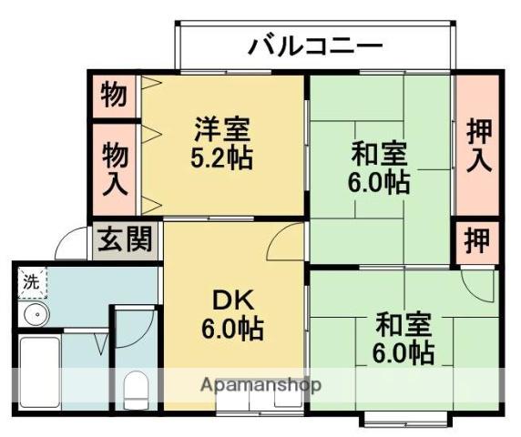 プレミール箕面(3DK/1階)の間取り写真