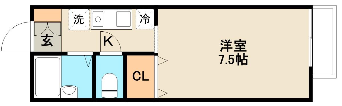 プリマベーラ(ワンルーム/1階)の間取り写真