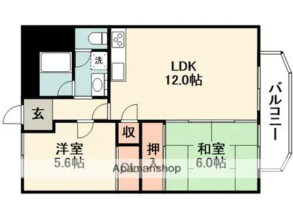 グリースシャトー桃山台(2LDK/7階)の間取り写真