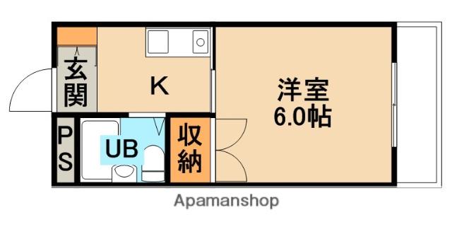 サンライズ間谷(1K/2階)の間取り写真