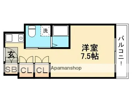 リビスタ千里(ワンルーム/4階)の間取り写真