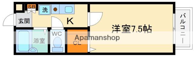 ハイムエスポワール(1K/1階)の間取り写真