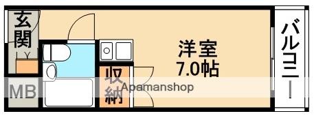 ヴィラフェザント(ワンルーム/3階)の間取り写真