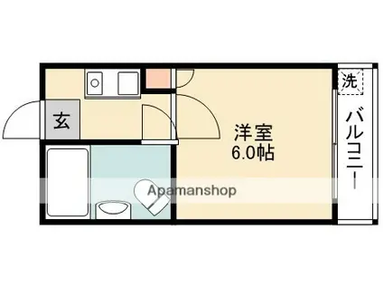 COLLECTION箕面(ワンルーム/1階)の間取り写真